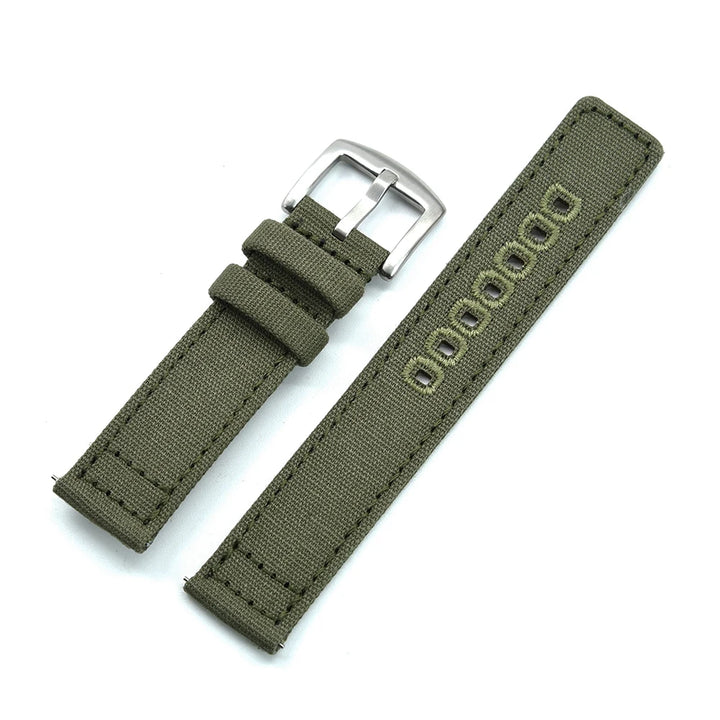JUELONG Premium Nylon Sailcloth Watch Strap 20mm 22mm Canvas Sailcloth Watch Bands Quick Release Perfect Fit Flat End Universal