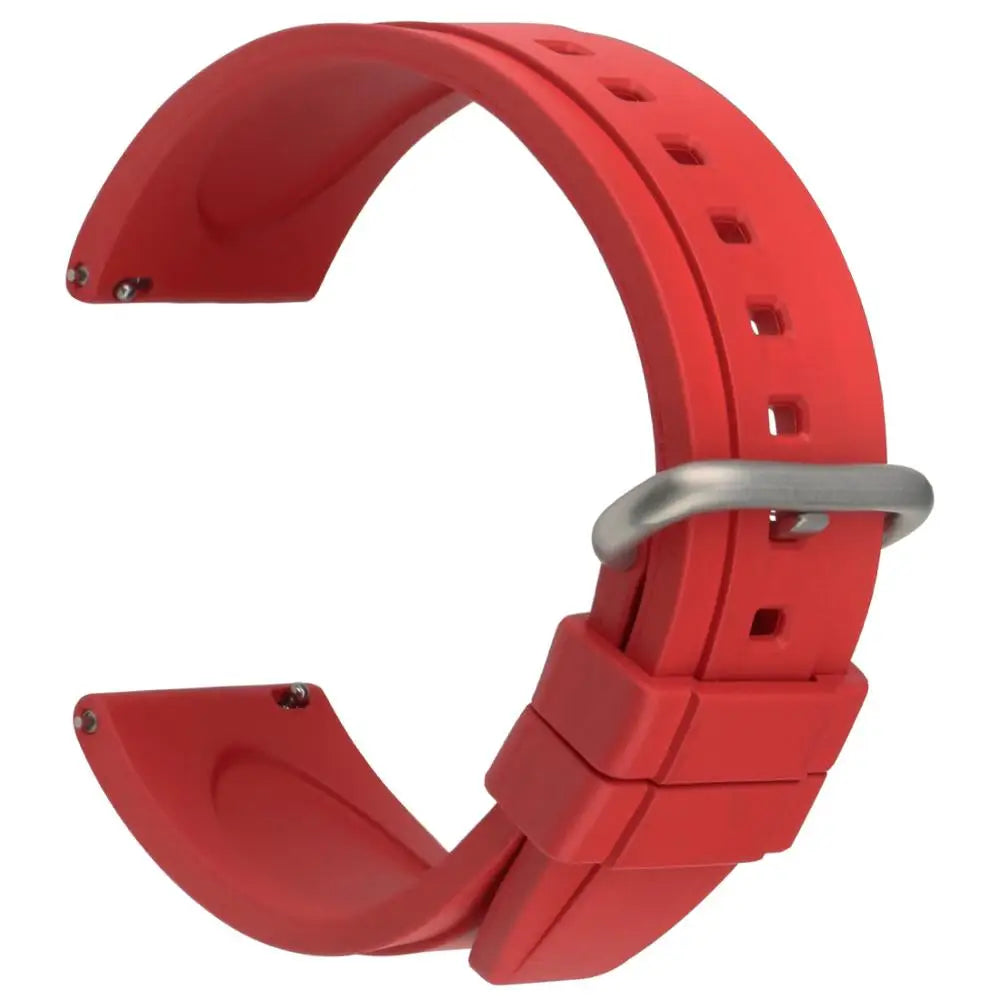 Top Fluoro Rubber Watch Band 20mm 22mm Sport Silicone Watch Strap Quick Release Watchband For HUAWEI GT Casio Citizen Seiko