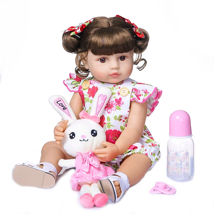 50 cm Full Silicone Reborn Toddler Baby Doll – Soft Body, Sweet Face