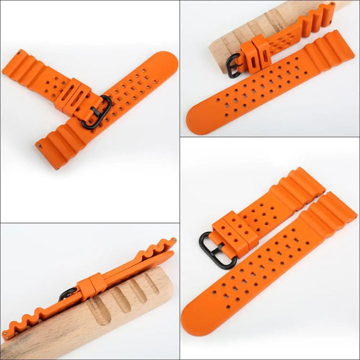 Rubber Watch Bands Quick Release 20mm 22mm 24mm Watch Accessories Orange Sport Watch Strap Smart Watch Bracelet Belt For Casio