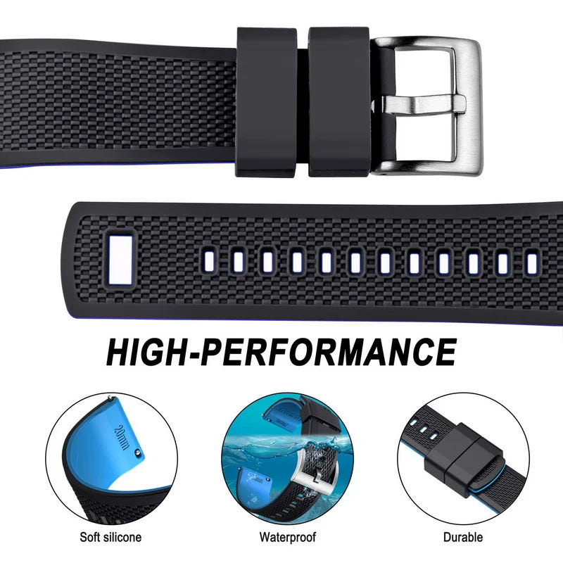 Hemsut Smart Silicone Watch Bands 18mm 20mm 22mm  Quick Release Rubber For Galaxy  Watch Strap  Man Women Soft Replacement