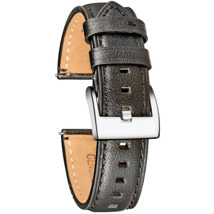HEMSUT Genuine Cowhide Leather Quick-Release Watch Strap (18-24mm)