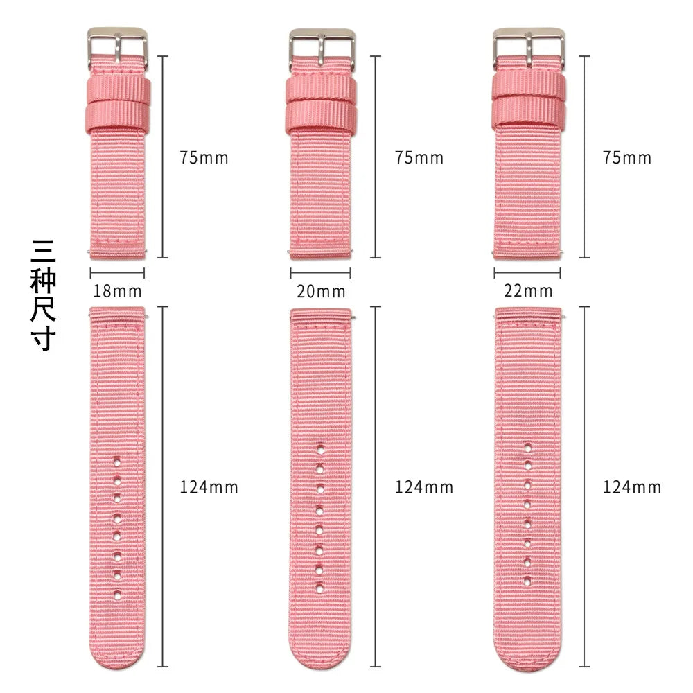 18mm 20mm 22mm 24mm Quick Release Watch Band Canvas Nylon Watch Strap for Garmin Fenix 5x Gps for Huawei Gt2 Wristband Bracelet