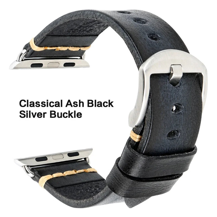 Handmade Leather Strap Watch Band For Apple Watch 45mm 41mm 44mm 42mm 40mm Series 9 8 7 6 SE 5 4 iWatch Bracelet