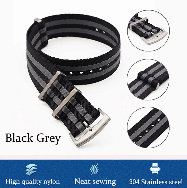 NATOBELT Quality Seatbelt Nylon Watch Strap 20mm 22mm Universal Type Sports Troops Parachute Pilot Military Nylon Watch Bands