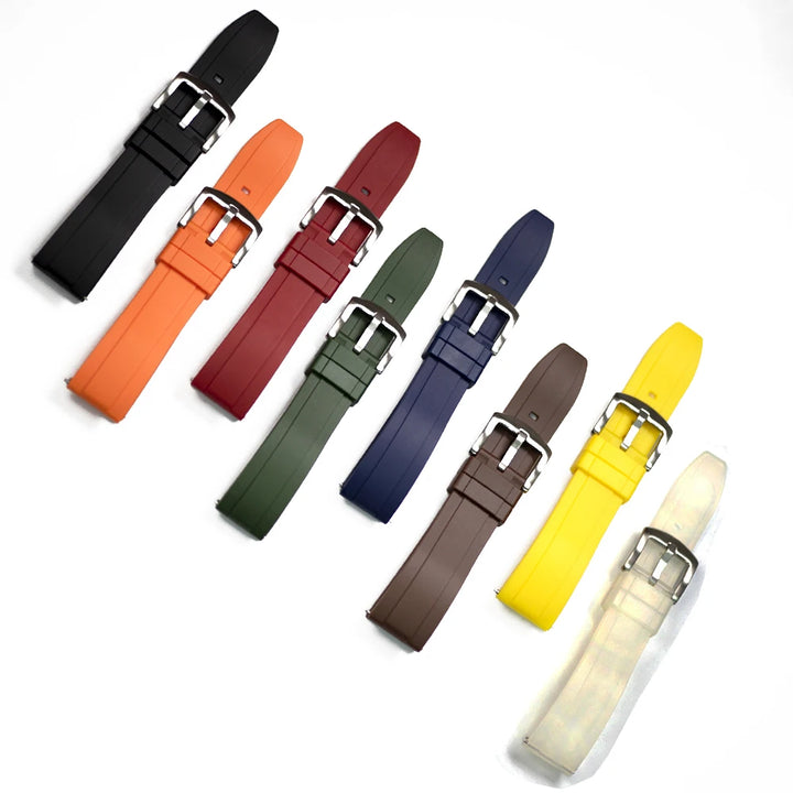 NATOBELT Vulcanized FKM Rubber Strap For Seiko Omega Rolex 20mm 22mm 24mm T-PSIV Silicone Quick Release Watchbands Rubber Strap