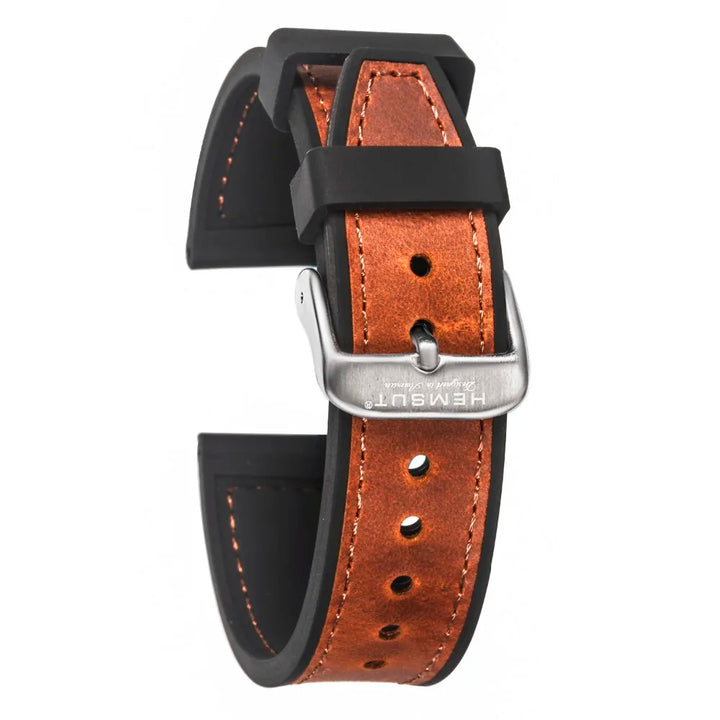 Hemsut Cowhide & Silicone Watch Strap – 18–24mm Waterproof & Breathable