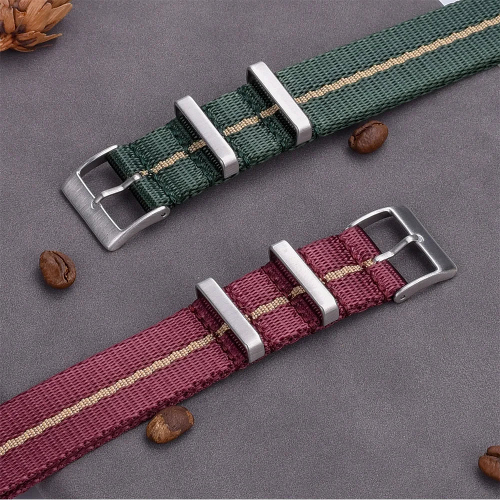 NATOBELT 20–22mm Premium Seatbelt Nylon & Sailcloth Watch Strap – Pin Buckle for Men’s Watches