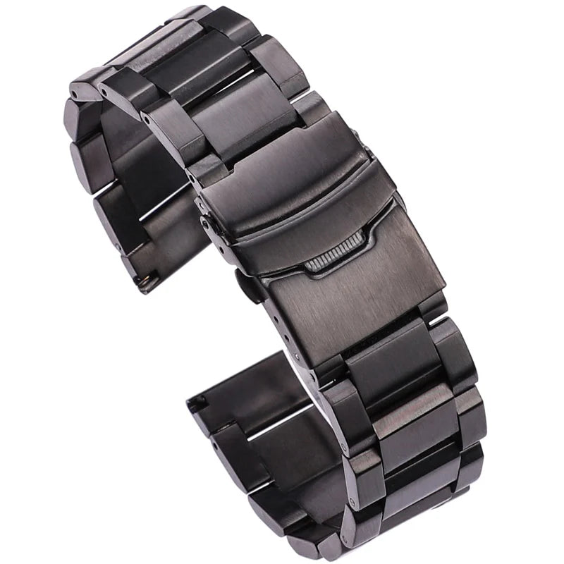 Stainless Steel Watch Strap 18–24mm Blue/Black/Gold