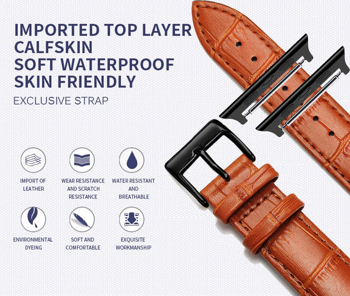 Leather Apple Watch Band (38/42mm, Series 3–6/SE Compatible)