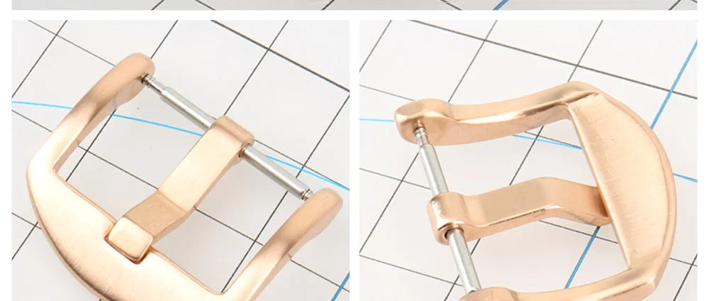 MAIKES Stainless Steel Watch Buckle 16mm 18mm 20mm 22mm 24mm Leather Strap Watch Clasp Black Rose Gold