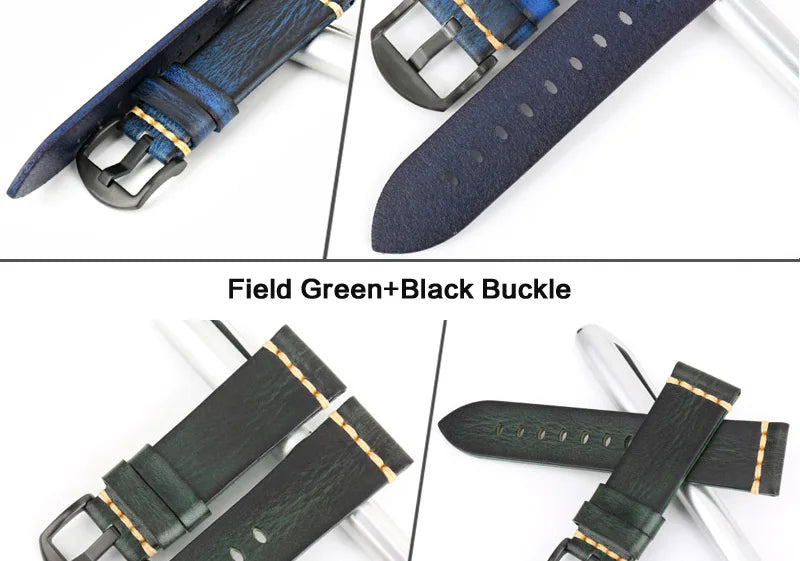 Handmade Vintage Leather Watch Strap 18–24mm – MAIKES