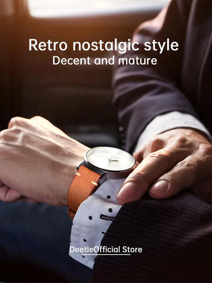 Luxury Italian Vintage Cowhide Leather Strap with Butterfly Buckle