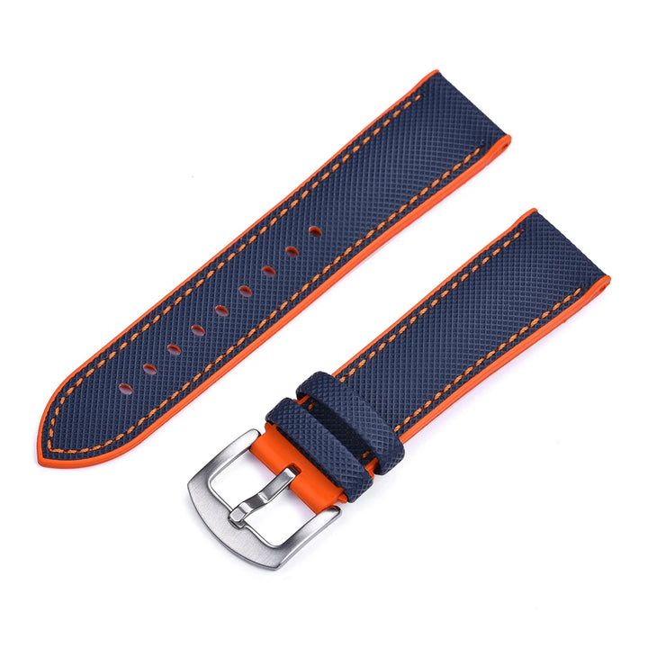 New Unisex High Quality Leather FKM Rubber Watch Strap 20mm 22mm Watch Band Bracelet Men Women Blue Orange Black Red