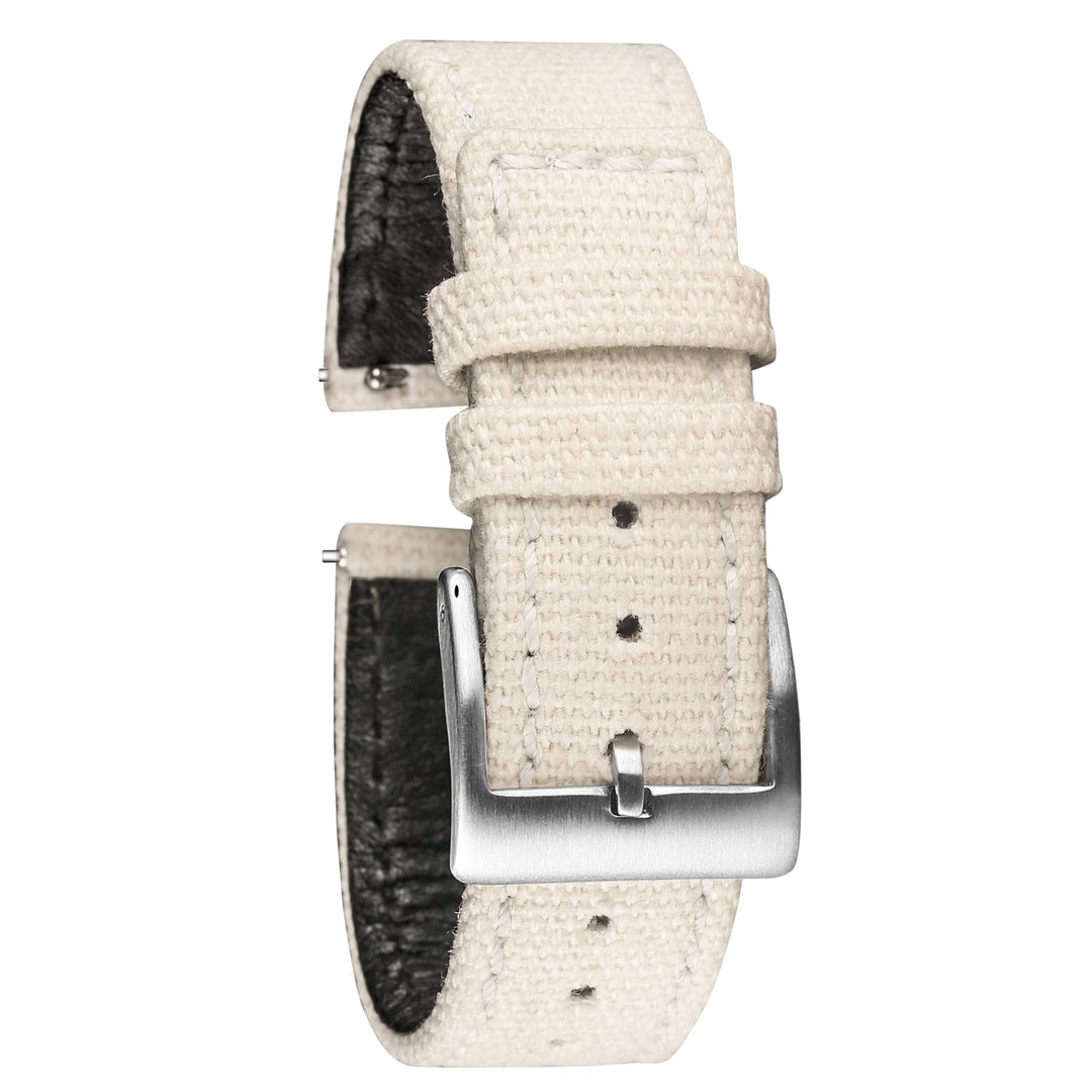 Hemsut Grey Canvas Quick-Release Watch Strap (18-22mm)