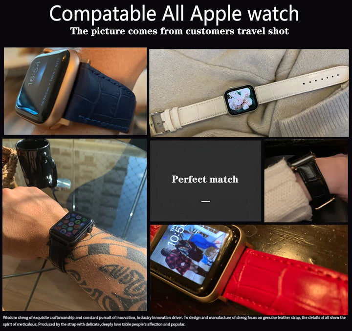 Leather Apple Watch Band (38/42mm, Series 3–6/SE Compatible)