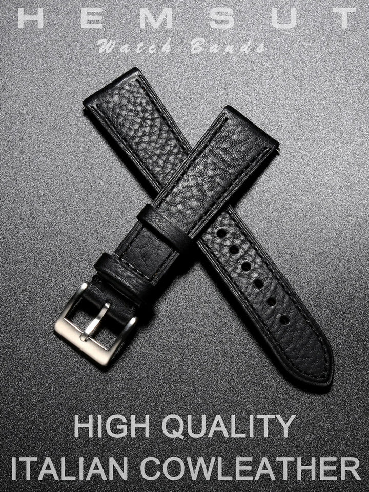 HEMSUT Italy Cowhide Leather Watch Strap – 18–22mm Quick Release