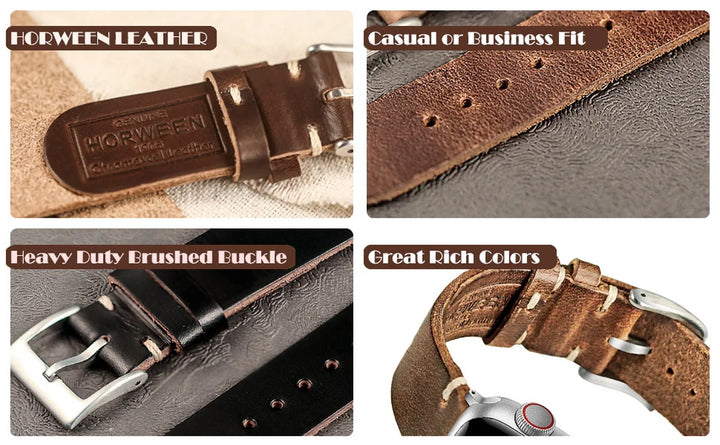 Horween CXL Genuine Leather Watch Strap 18–22mm Quick Release