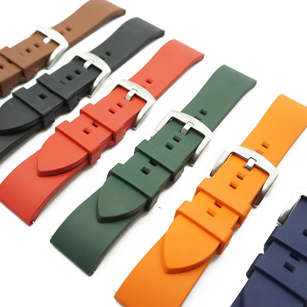 Quick Release FKM Watchbands Men Women Diving Watch Accessories Premium Grade Fluorine Rubber Watch Strap 18-19-20-21-22-23-24mm