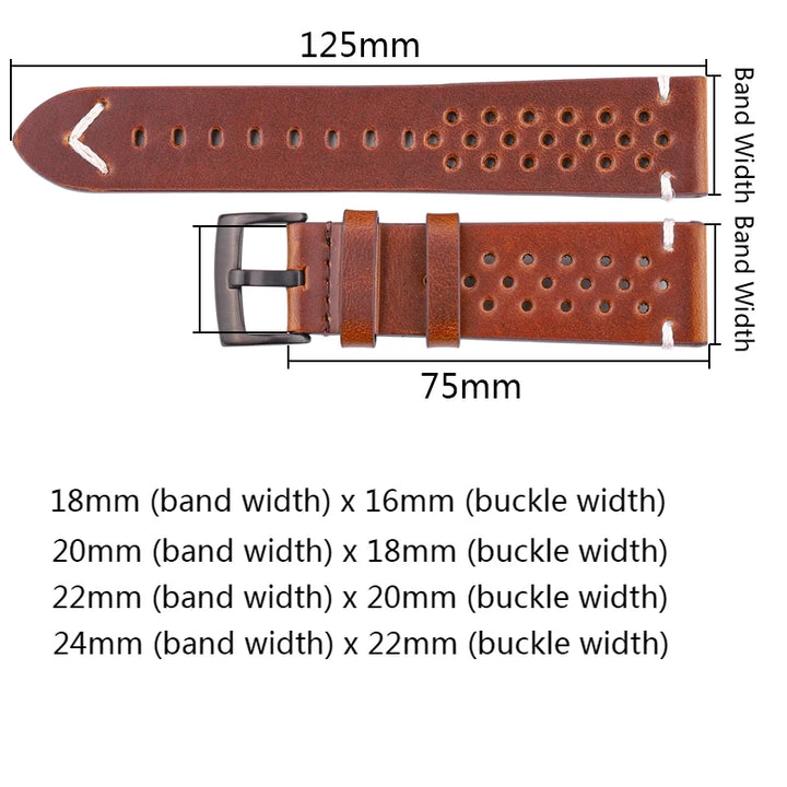 Vintage Oil Wax Leather Watch Strap for Samsung Galaxy Watch 3/4