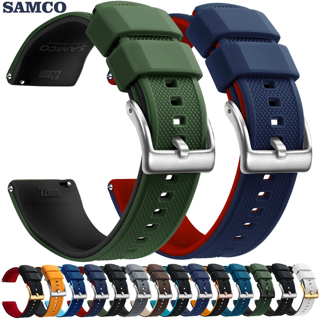 Silicone Quick-Release Watch Band 18–22mm