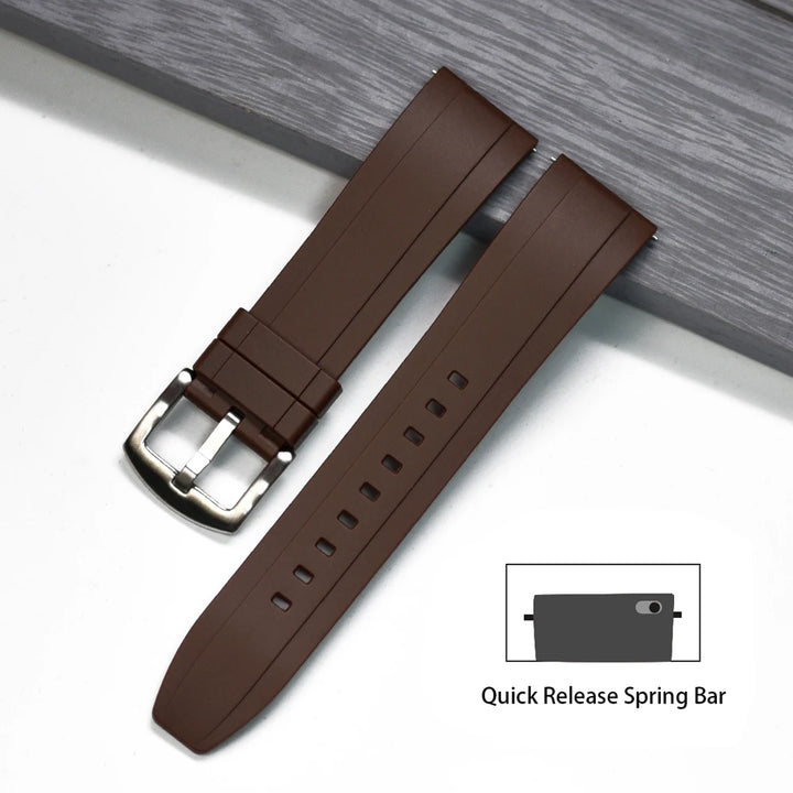 NATOBELT Vulcanized FKM Rubber Strap For Seiko Omega Rolex 20mm 22mm 24mm T-PSIV Silicone Quick Release Watchbands Rubber Strap
