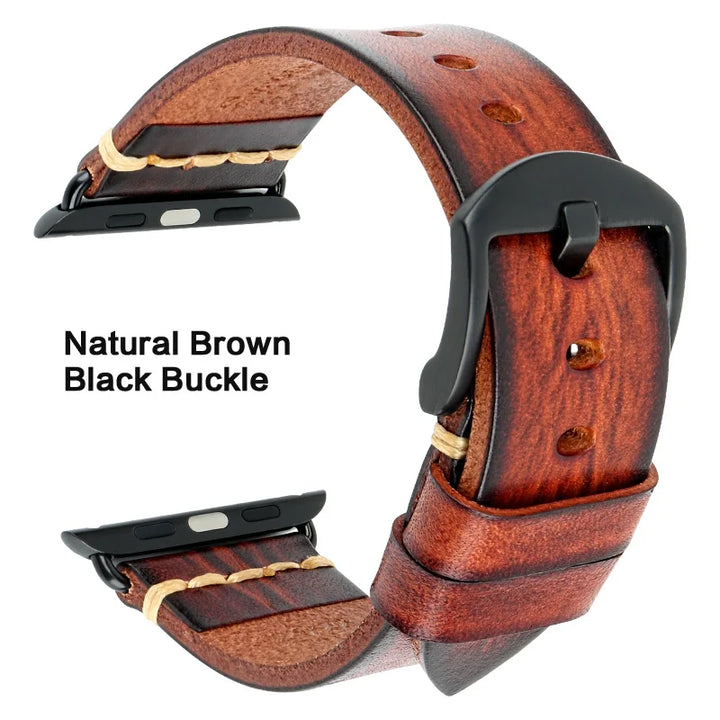 Handmade Leather Strap Watch Band For Apple Watch 45mm 41mm 44mm 42mm 40mm Series 9 8 7 6 SE 5 4 iWatch Bracelet