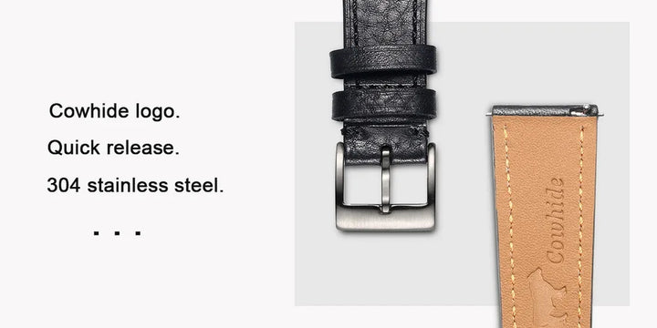 HEMSUT Italy Cowhide Leather Watch Strap – 18–22mm Quick Release