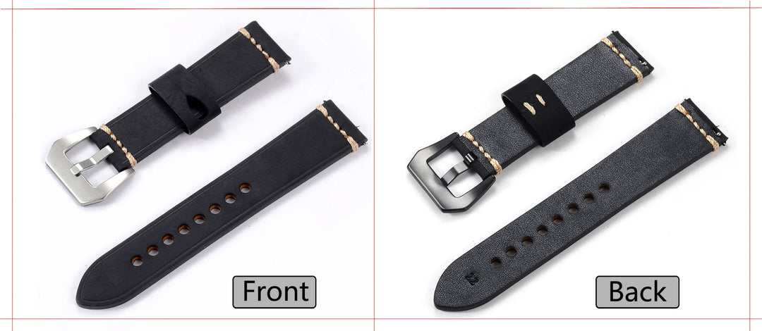 Men’s Genuine Leather Watch Band 22–24mm (Top Grain, High Quality)
