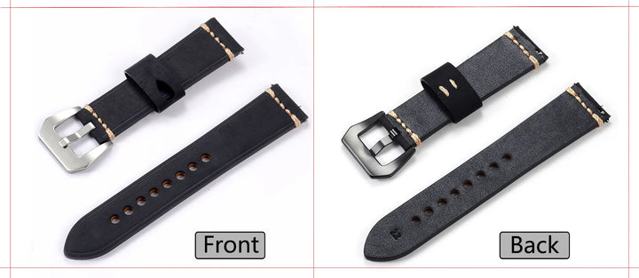 Genuine Leather Quick Release Watch Band 20–22mm for Huawei & Samsung Galaxy 45/46mm