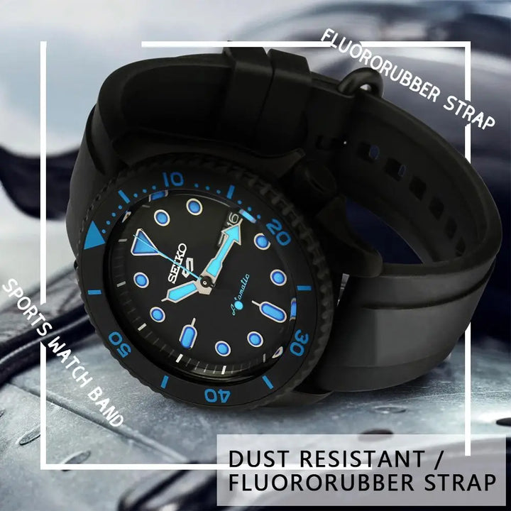 Fluoro Rubber Watch Band 20mm 22mm Green Sport Watch Strap Men Quick Release Watchband For HUAWEI GT Casio Citizen Seiko