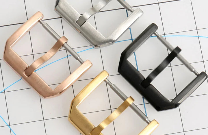 MAIKES Stainless Steel Watch Clasp 16mm 18mm 20mm 22mm Black Rose Gold Watch Buckle For Leather Watch Band