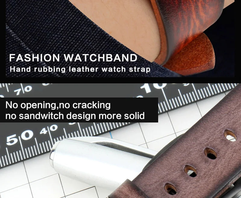 Handmade Leather Strap Watch Band For Apple Watch 45mm 41mm 44mm 42mm 40mm Series 9 8 7 6 SE 5 4 iWatch Bracelet