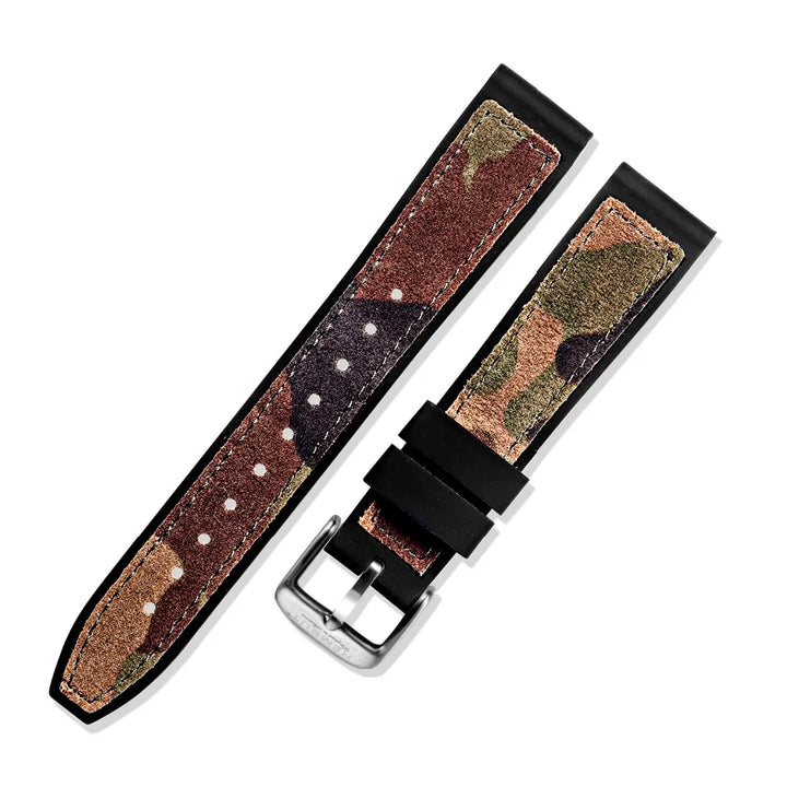 HEMSUT Leather & Silicone Hybrid Strap – 18–24mm, Waterproof