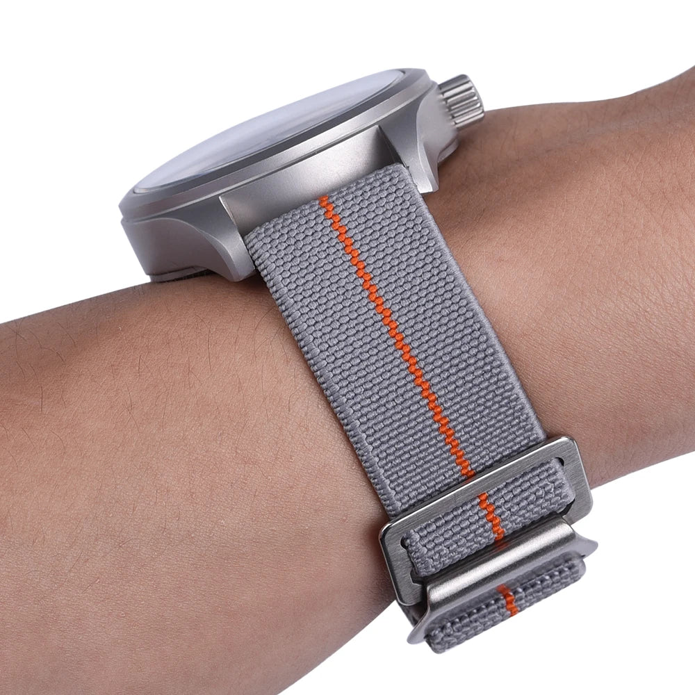 NATOBELT 60s French Troops Parachute Bag Elastic Strap 20mm 22mm Nylon Watchbands Man's Universal Smart Watch Fabric Wristband