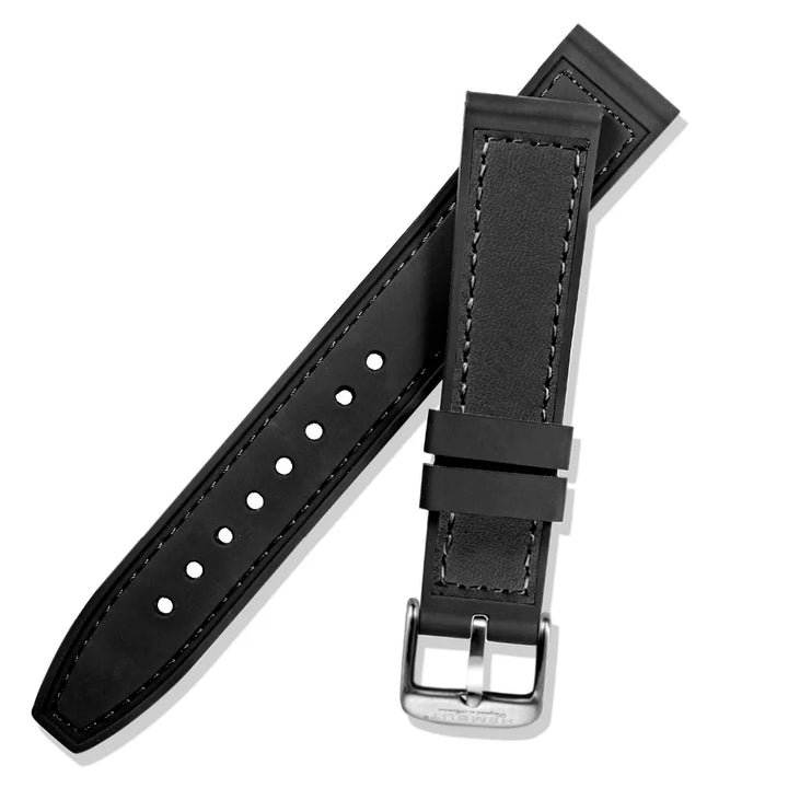 HEMSUT Leather & Silicone Hybrid Strap – 18–24mm, Waterproof