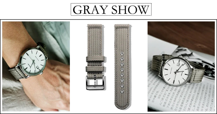 Hemsut High Quality Nylon Watch Bands Quick Release  Movement Wrist Straps Military Breathable Waterproof 18/20/22/24mm