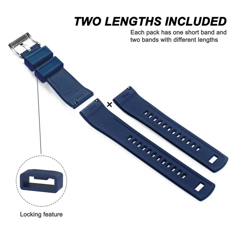 Hemsut Silicone Quick-Release Watch Strap – 18/20/22mm for Galaxy Watch
