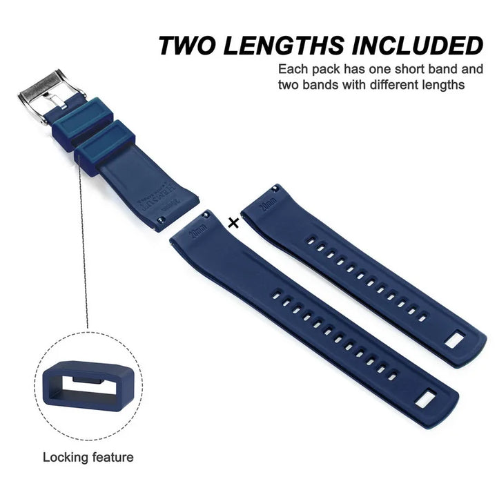 Hemsut Silicone Quick-Release Watch Strap – 18/20/22mm for Galaxy Watch