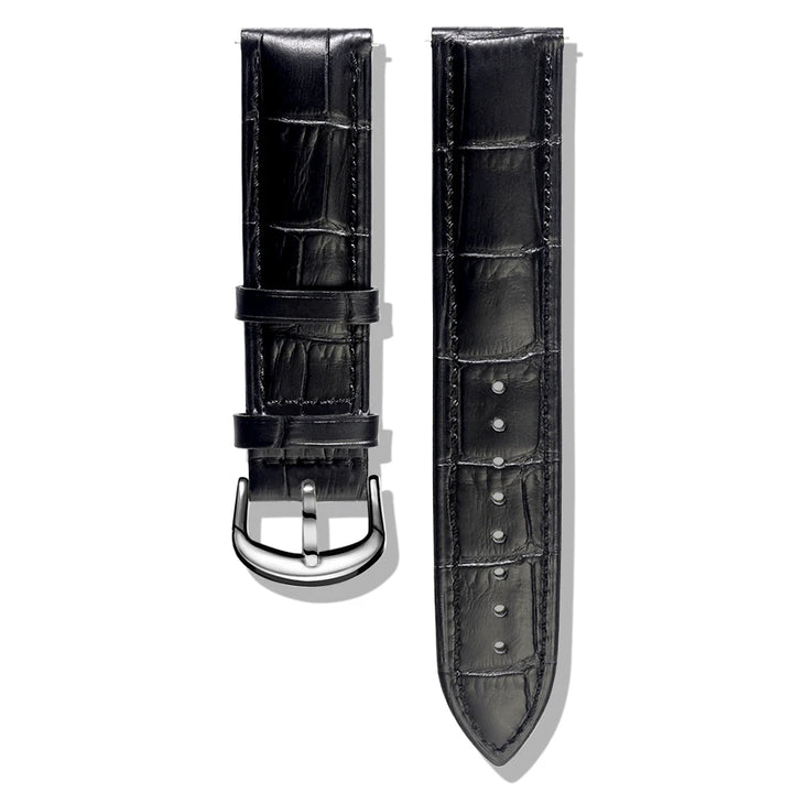 Alligator-Embossed Green Leather Watch Strap 16-22mm