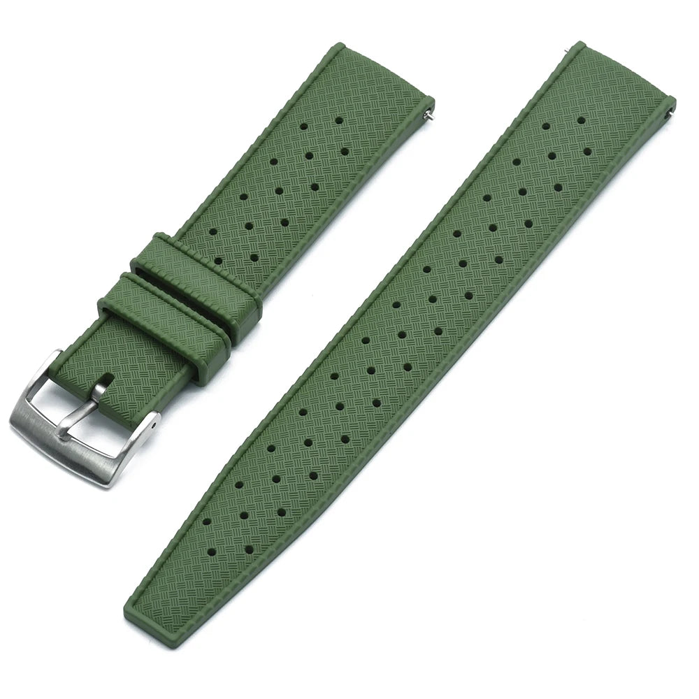 Premium Grade Fluororubber Tropical Watch Strap 18mm 20mm 22mm 24mm For S-eiko SRP777J1 FKM Watch Bands For Men's Diving Watches