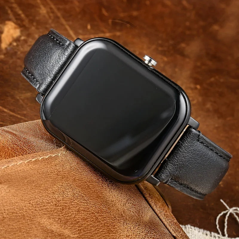 HEMSUT Genuine Cowhide Leather Quick-Release Watch Strap (18-24mm)