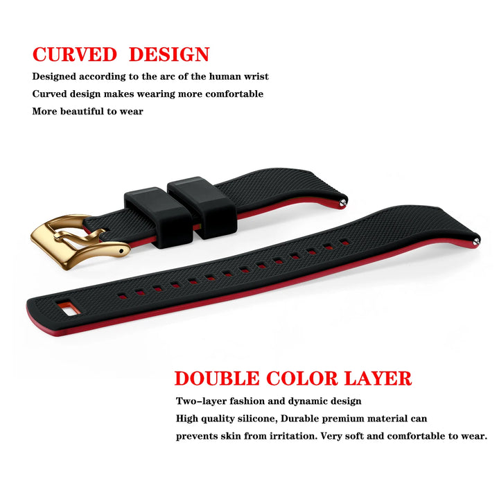 Quick Release Silicone Watch Band 18–22mm