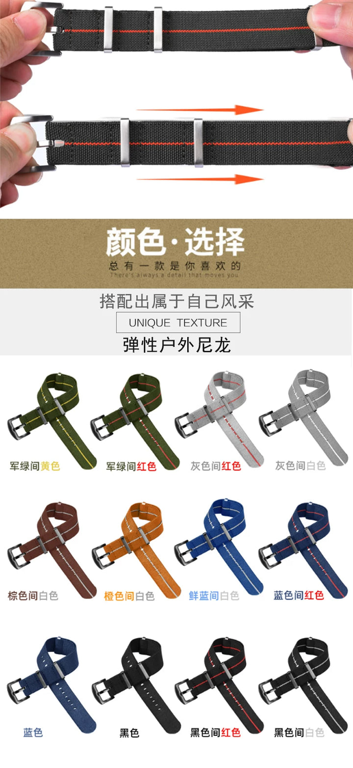 Nylon Parachute Strap 18–22mm