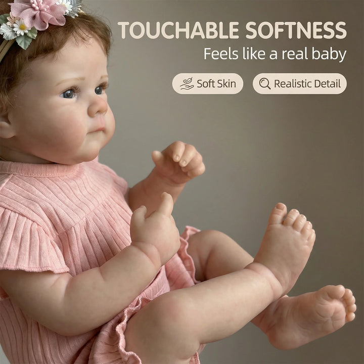 NPK Sofr 18-inch Bettie Reborn Baby Doll Vinyl Girl Handmade 3D Skin Visible Veins Collectible Art Doll for Christmas Gift