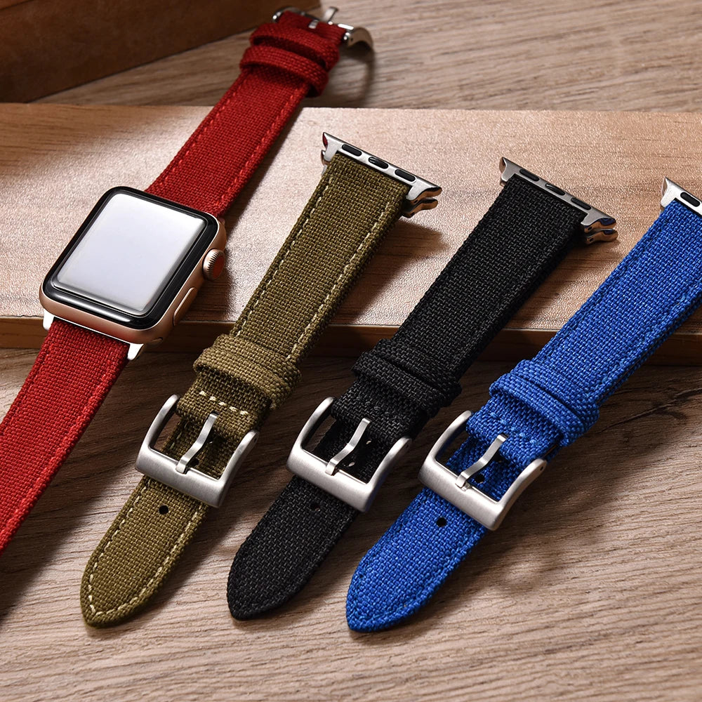 Apple Sailcloth Leather Band