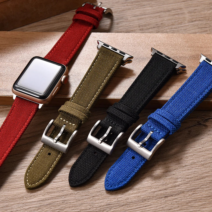 Apple Sailcloth Leather Band