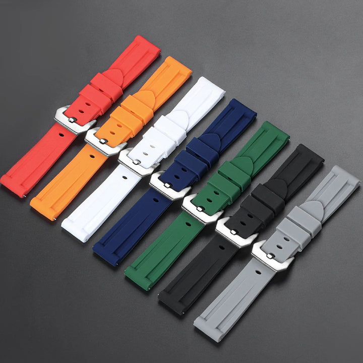 Quick Release Silicone Watch Band 20–26mm for Panerai, Omega, Seiko & Casio