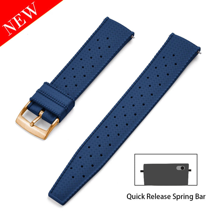 Premium Grade Tropical FKM Rubber Strap Quick Release Watch Band 18mm 20mm 22mm 24mm Rubber Tropical Strap Smart Watch Strap
