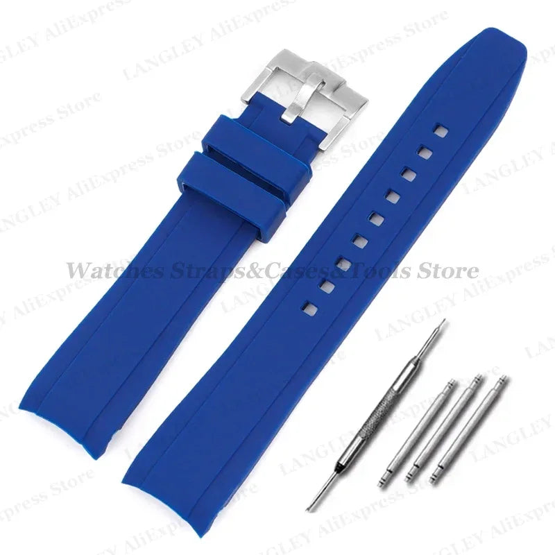 Soft Silicone Watch Strap for Omega for Swatch for MoonSwatch Band Men Women Curved End Diving Rubber Sport Watch Bracelet 20mm